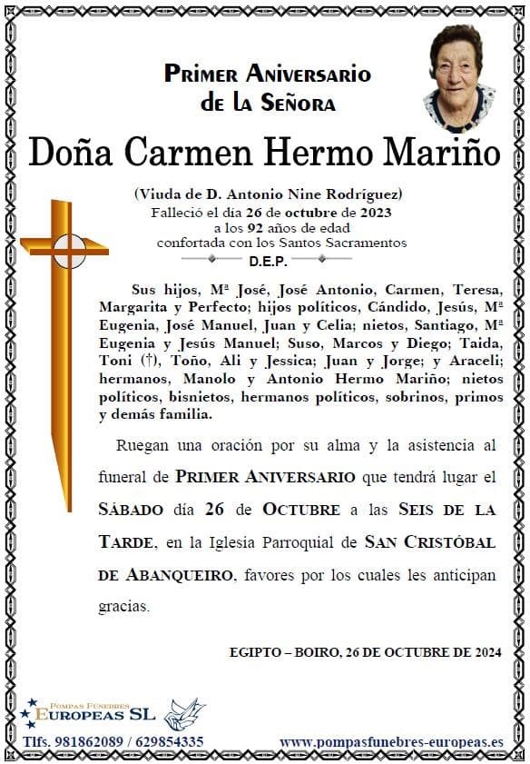 Doña Carmen Hermo Mariño (26/10/2024)