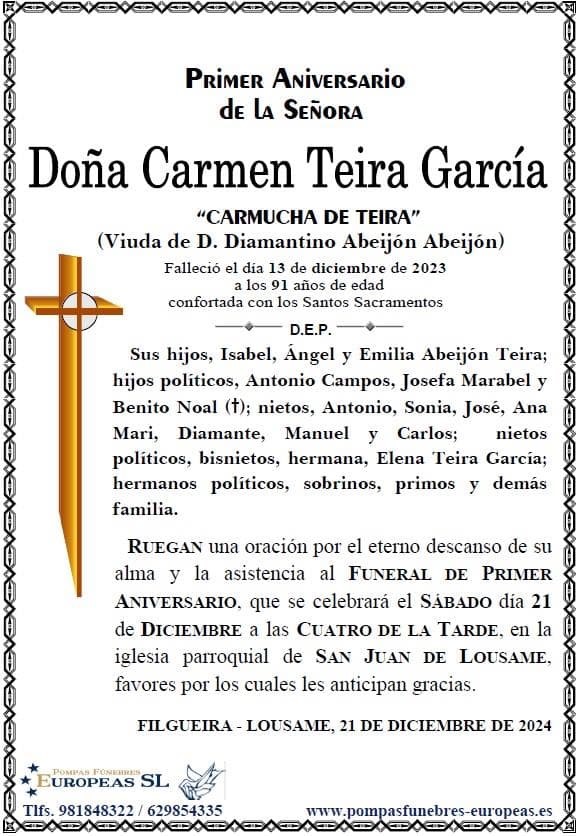 Doña Carmen Teira García (21/12/2024)