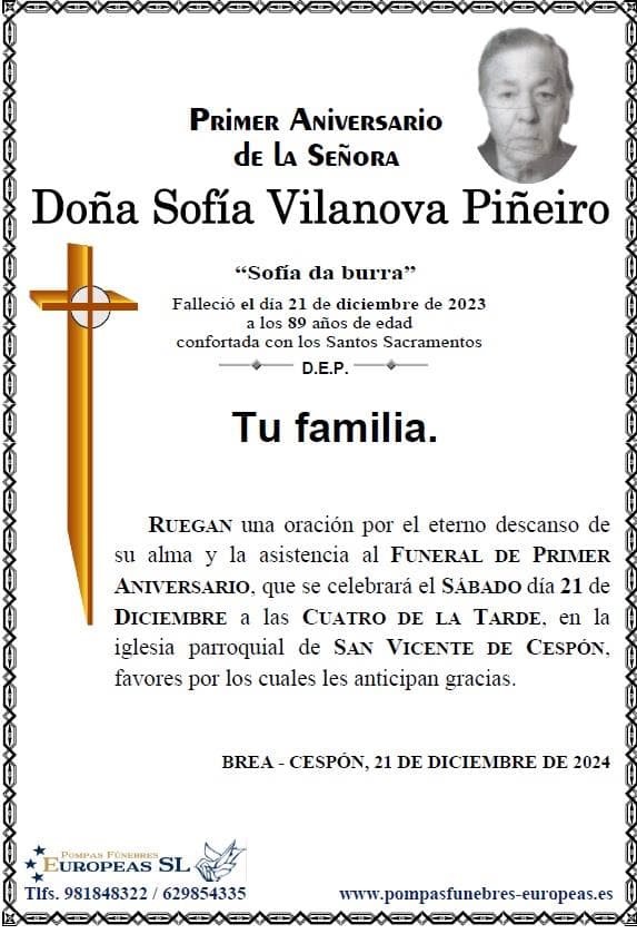 Doña Sofía Vilanova Piñeiro (21/12/2024)