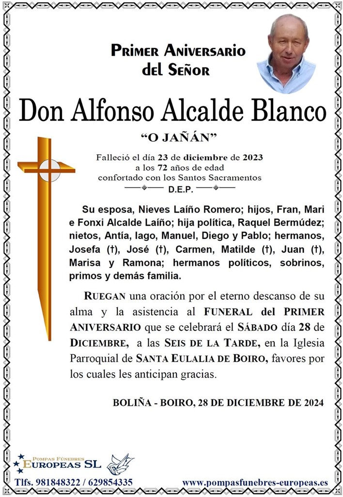 Don Alfonso Alcalde Blanco (28/12/2024)