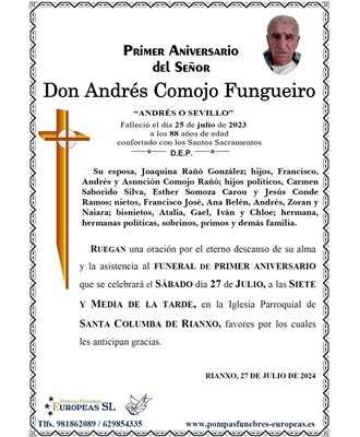 Don Andrés Comojo Fungueiro (27/07/2024)
