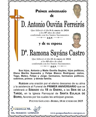 Don Antonio Ouviña y Ramona Sayáns (18/01/2025)