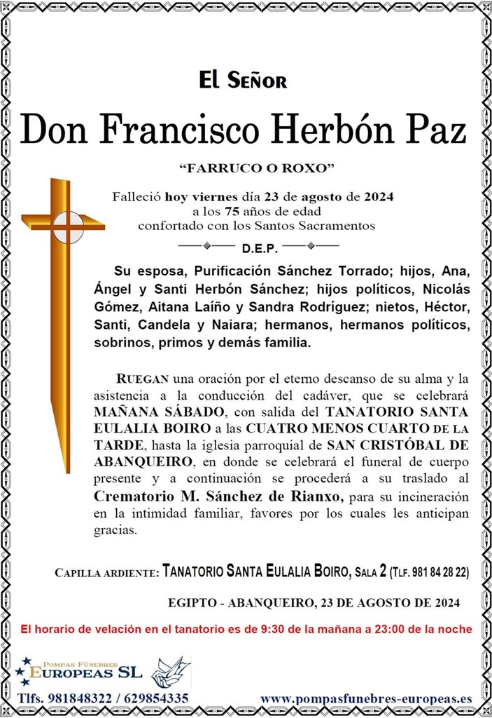 Foto secundaria Don Francisco Herbón Paz