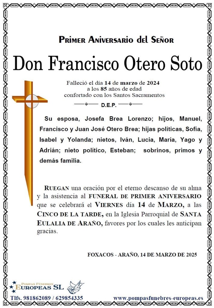 Don Francisco Otero Soto (14/03/2025)