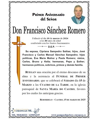 Don Francisco Sánchez Romero (15/03/2025)