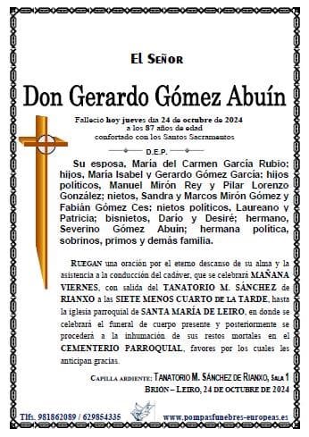 Foto principal Don Gerardo Gómez Abuín