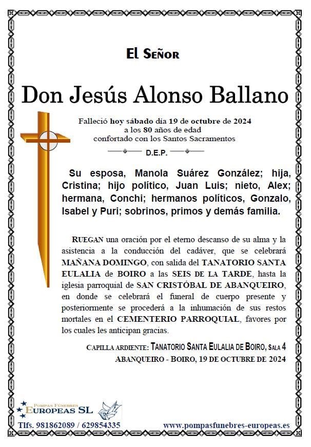 Foto principal Don Jesús Alonso Ballano