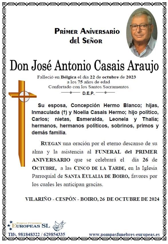 Don José Antonio Casais Araujo (26/10/2024)