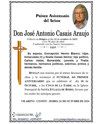 Don José Antonio Casais Araujo (26/10/2024)