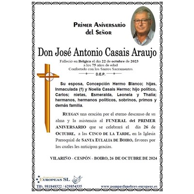 Don José Antonio Casais Araujo (26/10/2024)