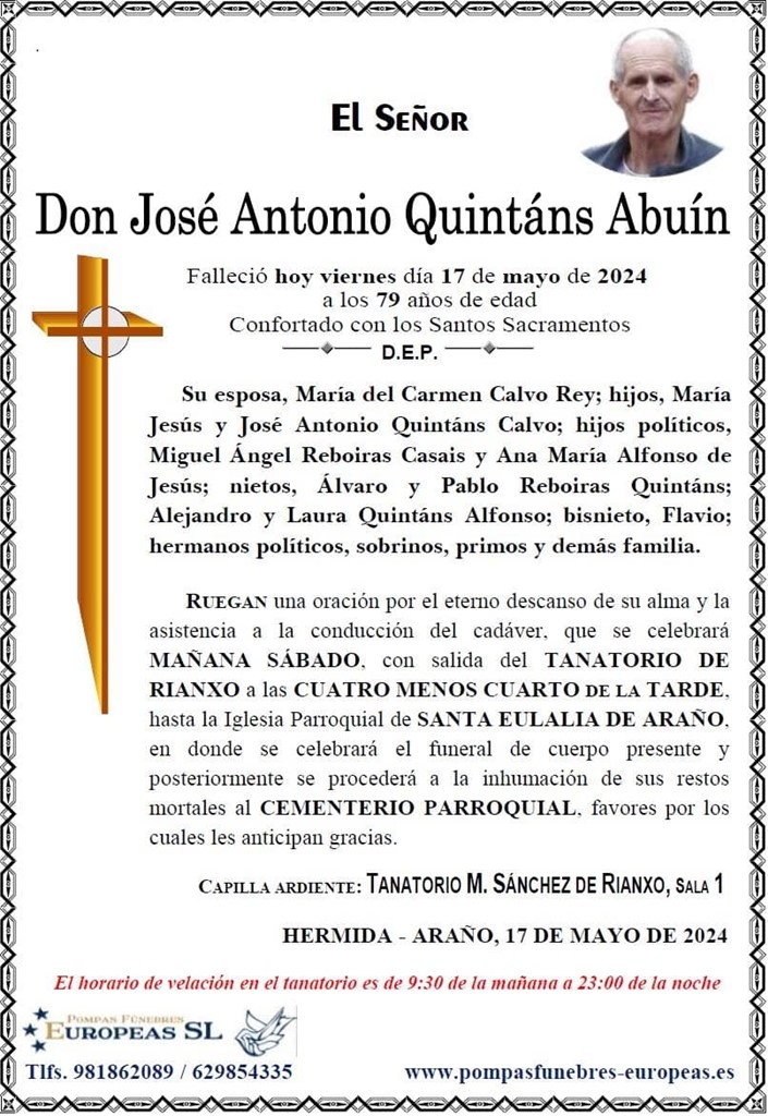 Foto principal Don José Antonio Quintáns Abuín