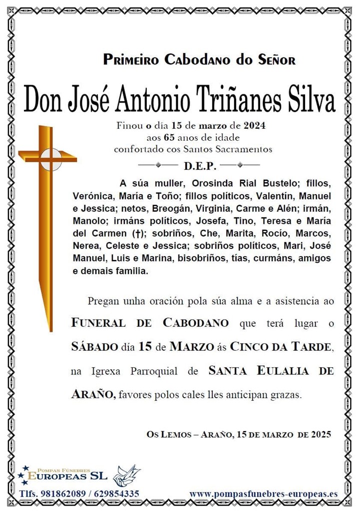 Don José Antonio Triñanes Silva (15/03/2025)