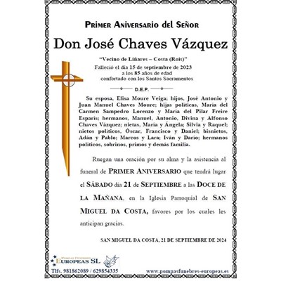 Don José Chaves Vázquez (21/09/2024)