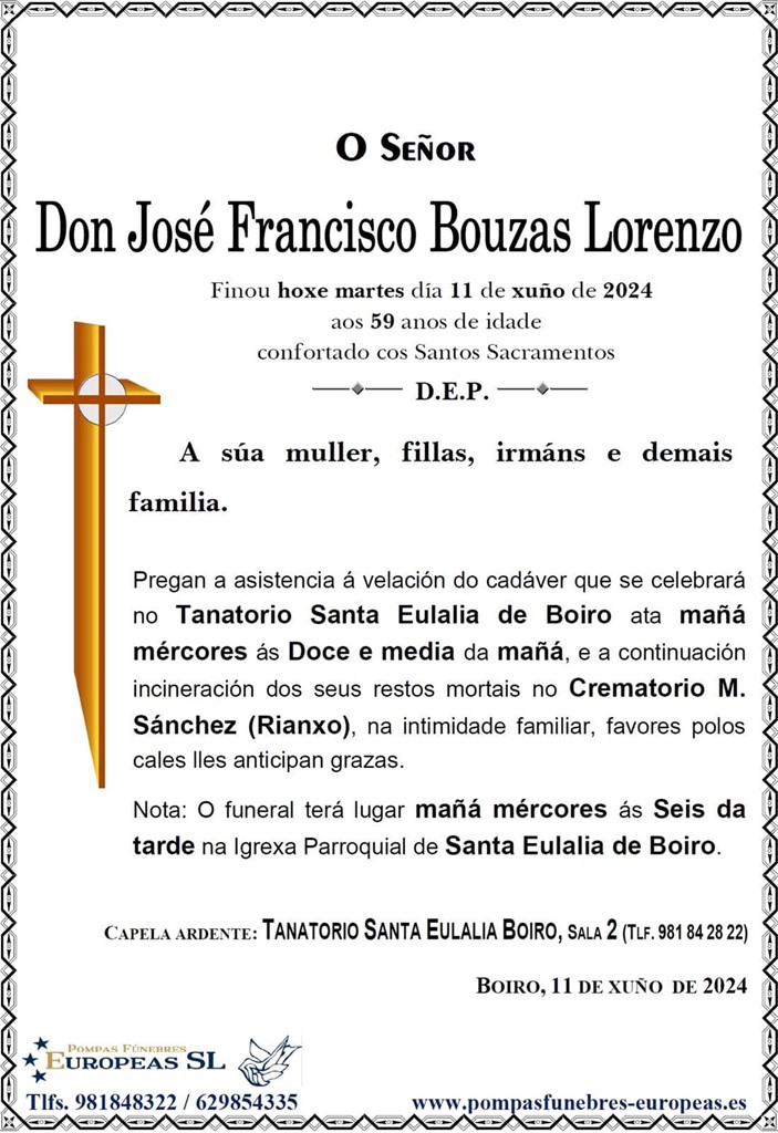 Don José Francisco Bouzas Lorenzo