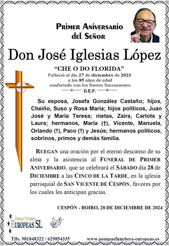 Don José Iglesias López (28/12/2024)