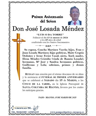 Don José Losada Méndez (15/03/2025)