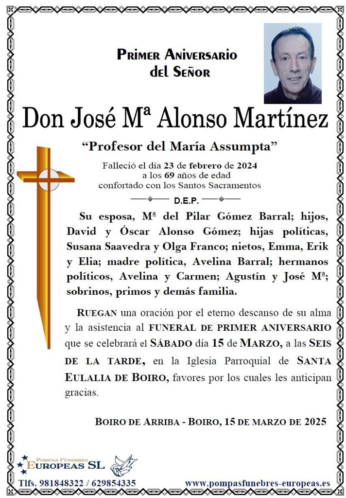 Don José Mª Alonso Martínez (15/03/2025)