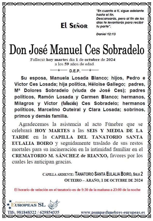 Don José Manuel Ces Sobradelo