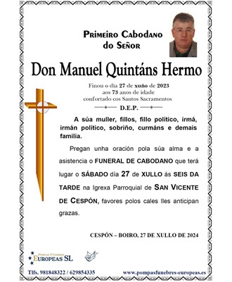 Don Manuel Quintáns Hermo (27/07/2024)
