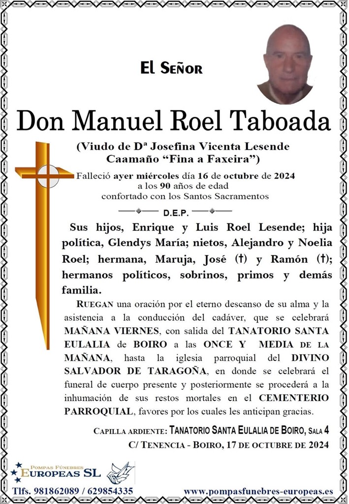 Foto secundaria Don Manuel Roel Taboada