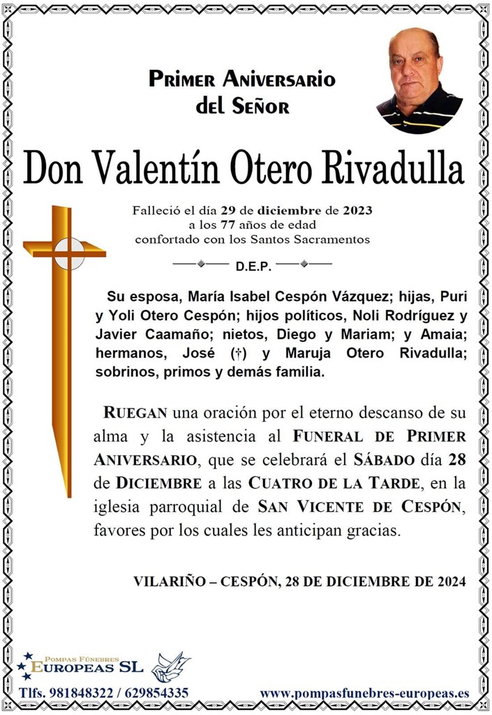 Don Valentín Otero Rivadulla  (28/12/2024)