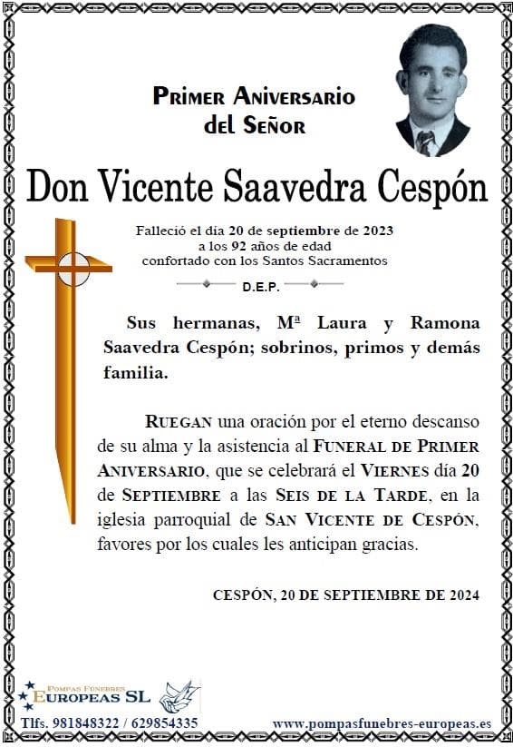 Don Vicente Saavedra Cespón (20/09/2024)