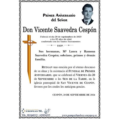 Don Vicente Saavedra Cespón (20/09/2024)