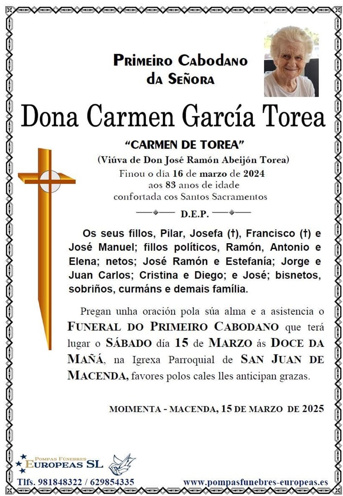 Dona Carmen García Torea (15/03/2025)