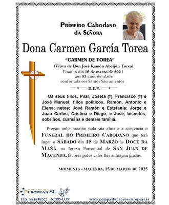 Dona Carmen García Torea (15/03/2025)