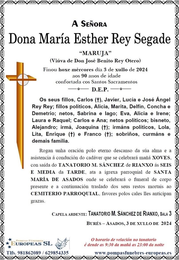 Dona María Esther Rey Segade