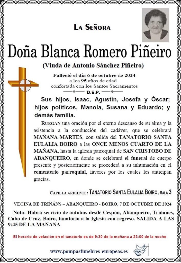 Foto principal Doña Blanca Romero Piñeiro