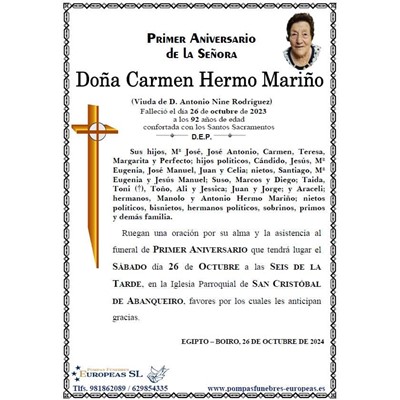 Doña Carmen Hermo Mariño (26/10/2024)