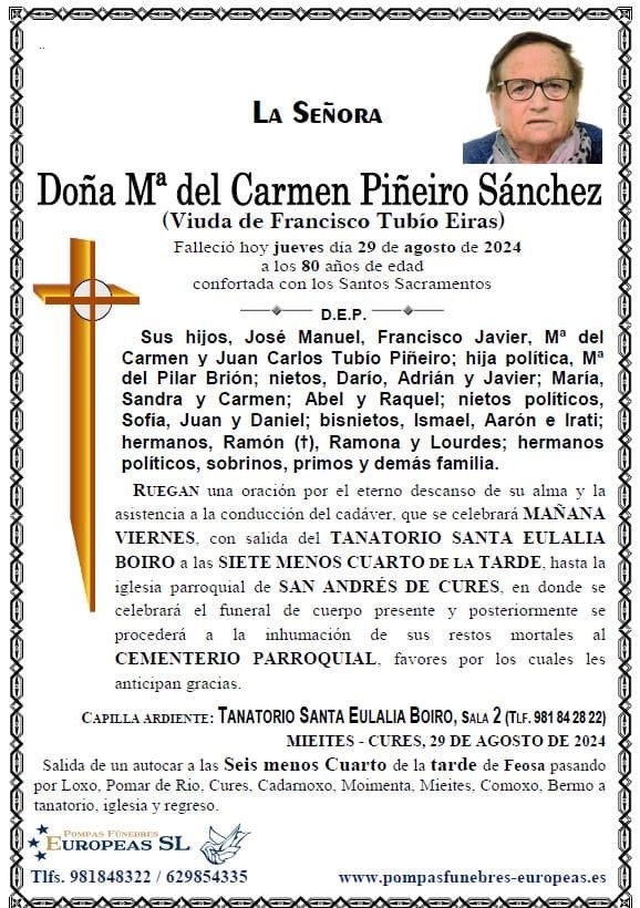 Doña Mª del Carmen Piñeiro Sánchez