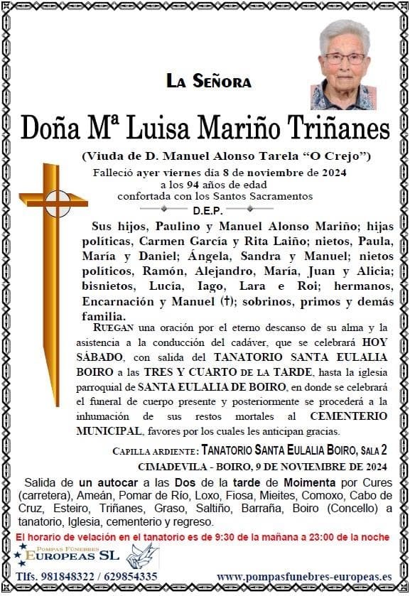 Doña Mª Luisa Mariño Triñanes