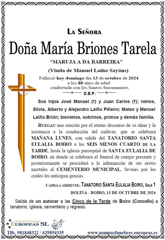 Doña María  Briones Tarela 