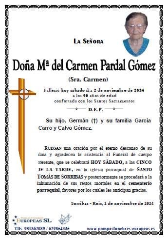 Doña María del Carmen Pardal Gómez