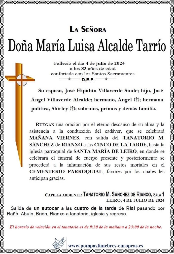 Doña María Luisa Alcalde Tarrío