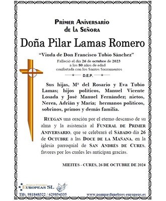 Doña Pilar Lamas Romero (26/10/2024)