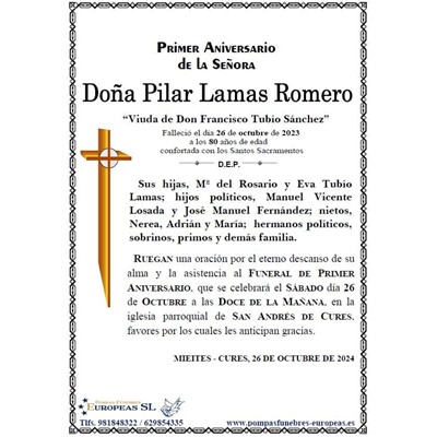 Doña Pilar Lamas Romero (26/10/2024)