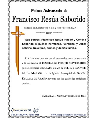 Francisco Resúa Saborido (27/07/2024)