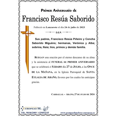 Francisco Resúa Saborido (27/07/2024)